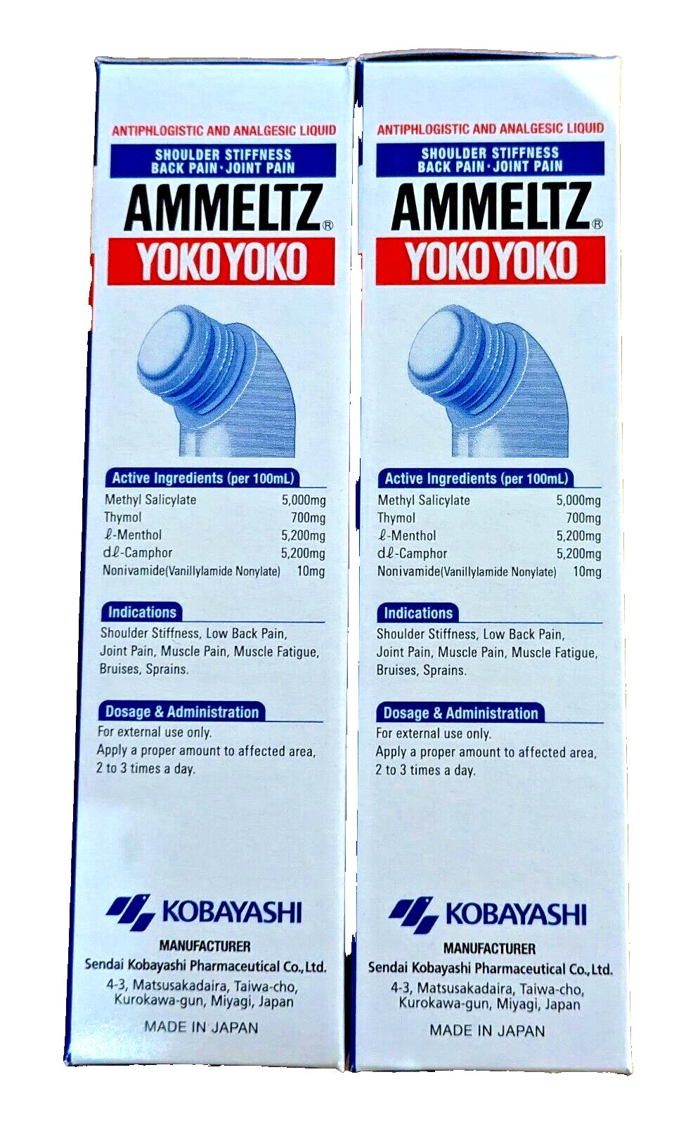 2 x 82ml Ammeltz Yoko Yoko Pain Relief Liquid Shoulder Stiffness, Back Pain